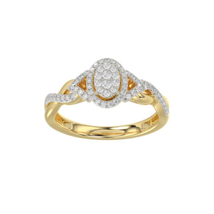 LADIES RING 0.25CT ROUND DIAMOND 10K YELLOW GOLD