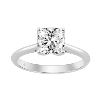 14K WHITE GOLD 1 1/2CT CUSHION DIAMOND LADIES RING