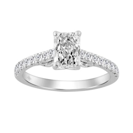 14K WHITE GOLD 1 1/2CT ROUND/RADIANT DIAMOND LADIES RING