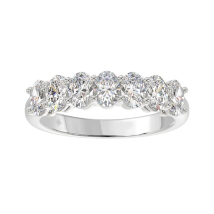 14K WHITE GOLD 1 3/8CT OVAL DIAMOND LADIES BAND