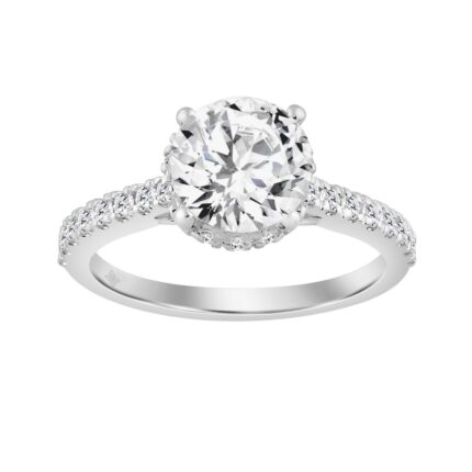 14K WHITE GOLD 2 1/2CT ROUND DIAMOND LADIES RING (CENTER STONE ROUND DIAMOND 2.00CT)