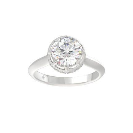 14K WHITE GOLD 2 1/2CT ROUND DIAMOND LADIES RING (CENTER STONE ROUND DIAMOND 2CT)