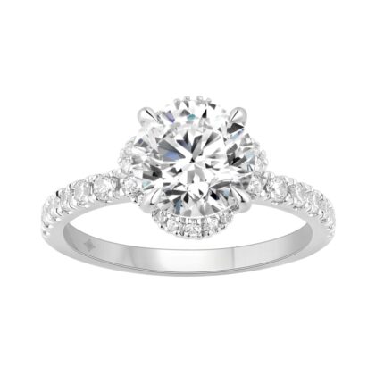 14K WHITE GOLD 2 1/2CT ROUND DIAMOND LADIES RING (CENTER STONE ROUND DIAMOND 2CT)