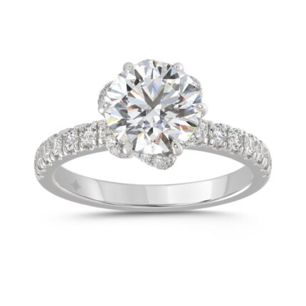 14K WHITE GOLD 2 1/2CT ROUND DIAMOND LADIES RING (CENTER STONE ROUND DIAMOND 2CT)