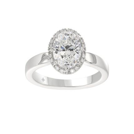14K WHITE GOLD 2 1/4CT ROUND/OVAL DIAMOND LADIES RING