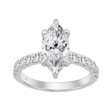 14K WHITE GOLD 2 3/4CT MARQUISE DIAMOND LADIES RING (CENTER STONE MARQUISE DIAMOND 2.00CT)