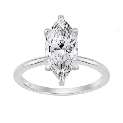 14K WHITE GOLD 2.00CT MARQUISE/ROUND DIAMOND LADIES RING (CENTER STONE MARQUISE DIAMOND 2.00CT)