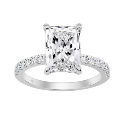 14K WHITE GOLD 3 1/2CT ROUND/RADIANT DIAMOND LADIES RING (CENTER STONE RADIANT DIAMOND 3CT)