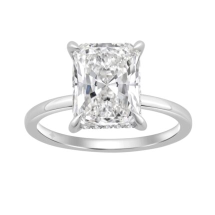 14K WHITE GOLD 3 1/8CT ROUND/RADIANT DIAMOND LADIES RING (CENTER STONE RADIANT DIAMOND 3.00CT)