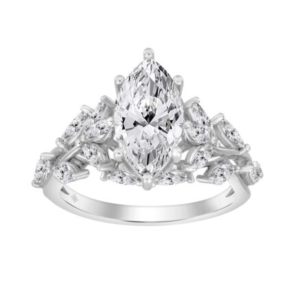 14K WHITE GOLD 3 5/8CT MARQUISE DIAMOND LADIES RING (CENTER STONE MARQUISE DIAMOND 2.00CT)