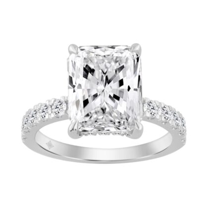 14K WHITE GOLD 4 3/4CT ROUND/RADIANT DIAMOND LADIES RING (CENTER STONE RADIANT DIAMOND 4.00CT)