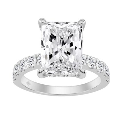 14K WHITE GOLD 6.00CT ROUND/RADIANT DIAMOND LADIES RING (CENTER STONE RADIANT DIAMOND 5CT)