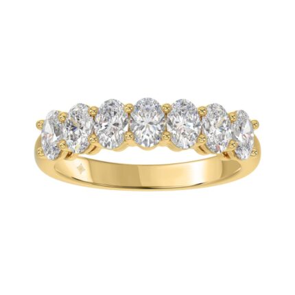 14K YELLOW GOLD 1 1/2CT OVAL DIAMOND LADIES BAND