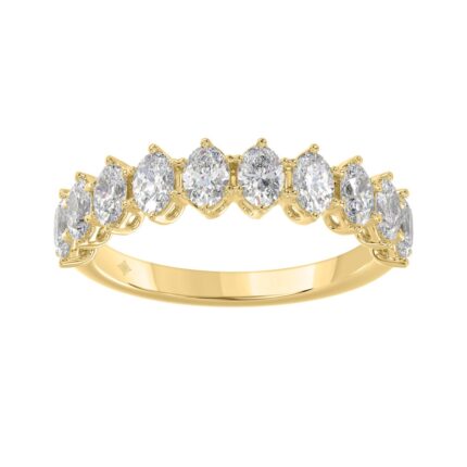 14K YELLOW GOLD 1 1/2CT OVAL DIAMOND LADIES BAND