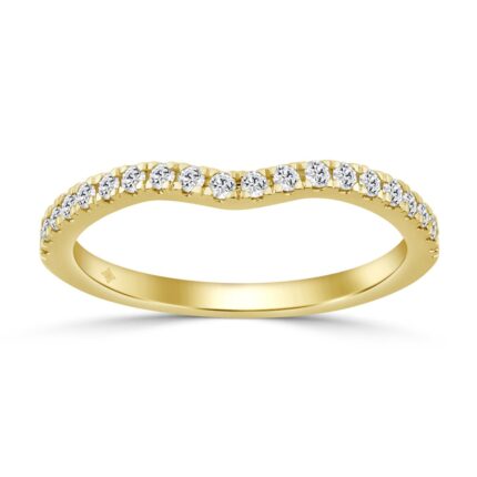 14K YELLOW GOLD 1/4CT ROUND DIAMOND LADIES BAND