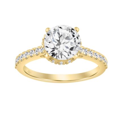 14K YELLOW GOLD 2 1/2CT ROUND DIAMOND LADIES RING (CENTER STONE ROUND DIAMOND 2.00CT)