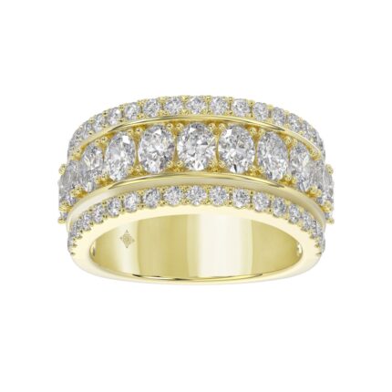 14K YELLOW GOLD 2 1/4CT ROUND/OVAL DIAMOND LADIES BAND