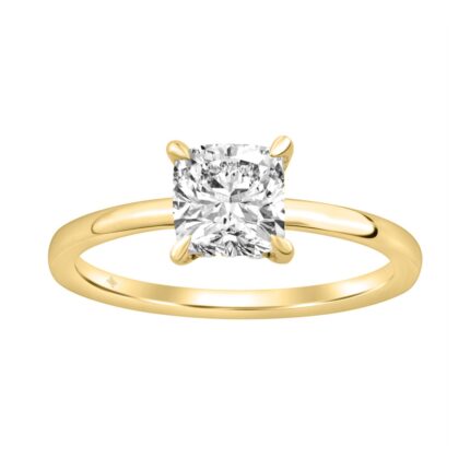14K YELLOW GOLD 2.00CT ROUND/CUSHION DIAMOND LADIES RING (CENTER STONE CUSHION DIAMOND 2CT)
