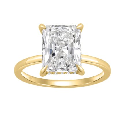 14K YELLOW GOLD 3 1/8CT ROUND/RADIANT DIAMOND LADIES RING (CENTER STONE RADIANT DIAMOND 3.00CT)