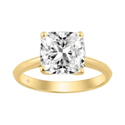 14K YELLOW GOLD 3.00CT CUSHION DIAMOND LADIES RING