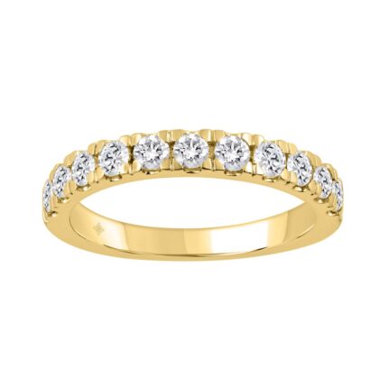 14K YELLOW GOLD 3/4CT ROUND DIAMOND LADIES BAND