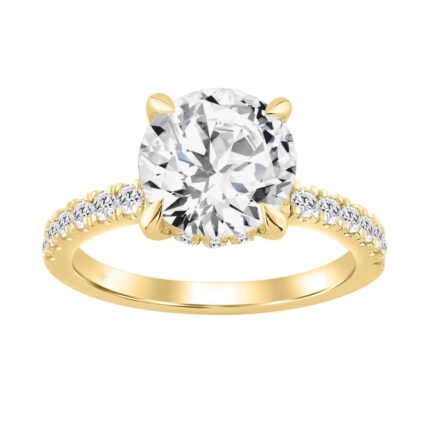 14K YELLOW GOLD 4 3/4CT ROUND DIAMOND LADIES RING (CENTER STONE ROUND DIAMOND 4.00CT)