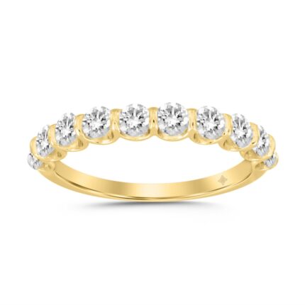 18K YELLOW GOLD 1.00CT ROUND DIAMOND LADIES BAND