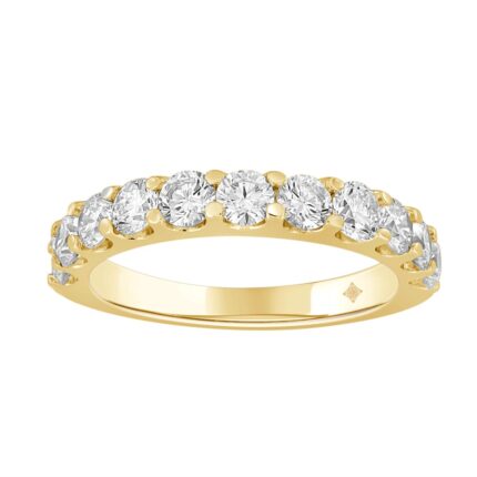 LADIES BAND 2CT ROUND DIAMOND 14K YELLOW GOLD