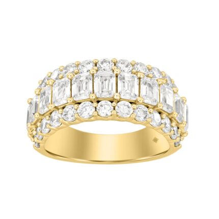 LADIES BAND 3 1/2CT ROUND/EMERALD DIAMOND 14K YELLOW GOLD