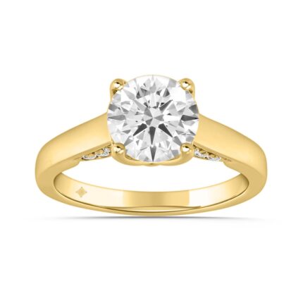 LADIES RING 2 1/4CT ROUND DIAMOND 14K YELLOW GOLD (CENTER STONE ROUND DIAMOND 2.00CT)
