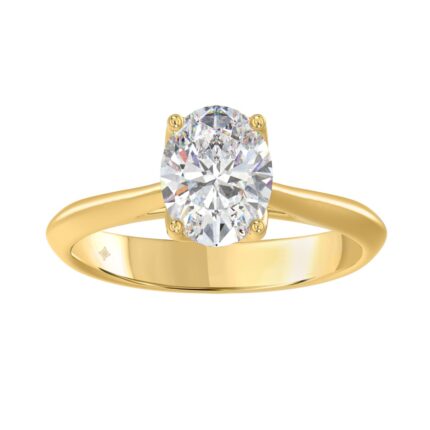 Luxury 2.00 Ct Oval Lab-Grown Diamond Solitaire Engagement Ring In 18K Yellow Gold (Color F-G -Clarity Vs1/Vs2)