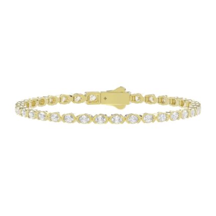 LADIES BRACELET 5.00CT OVAL DIAMOND 14K YELLOW GOLD