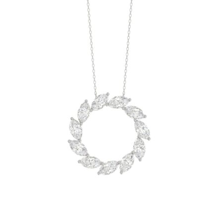 LADIES NECKLACE 1 1/2CT MARQUISE DIAMOND 14K WHITE GOLD