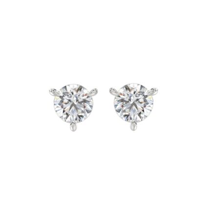 18K WHITE GOLD 1 1/2CT ROUND DIAMOND SOLITAIRE EARRINGS (TALON CLAWS LOCK)