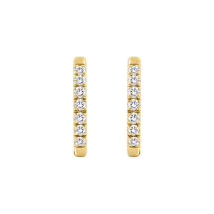 18K YELLOW GOLD 1.00CT ROUND DIAMOND HOOP EARRINGS