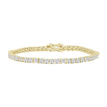 LADIES BRACELET 7 3/8CT PRINCESS/ROUND DIAMOND 14K YELLOW GOLD