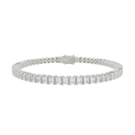 LADIES BRACELET 7CT PRINCESS DIAMOND 14K WHITE GOLD