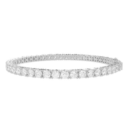LADIES TENNIS BRACELET 10 1/2CT ROUND DIAMOND 14K WHITE GOLD