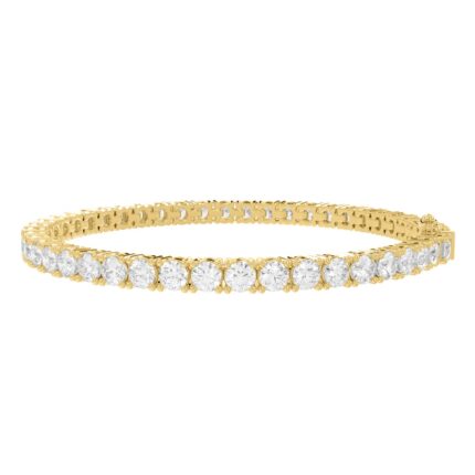 LADIES TENNIS BRACELET 10 1/2CT ROUND DIAMOND 14K YELLOW GOLD