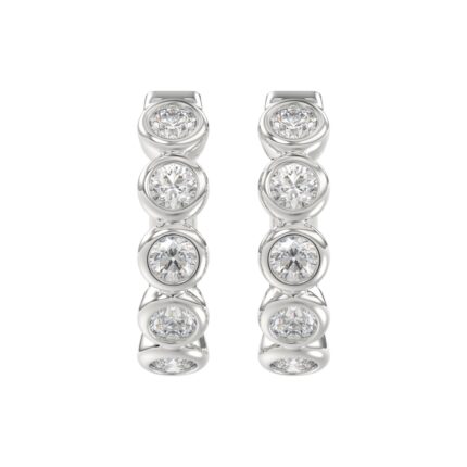 14K WHITE GOLD 1.00CT ROUND DIAMOND LADIES EARRINGS