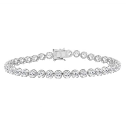 14K WHITE GOLD 7.00CT ROUND DIAMOND LADIES BRACELET