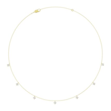 10K YELLOW GOLD 1.00CT ROUND DIAMOND LADIES NECKLACE