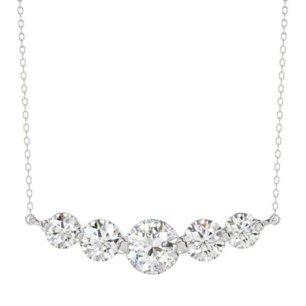 14K WHITE GOLD 1 3/4CT ROUND DIAMOND LADIES NECKLACE