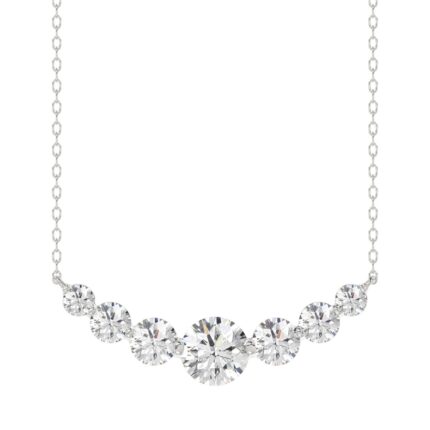 14K WHITE GOLD 1 3/4CT ROUND DIAMOND LADIES NECKLACE