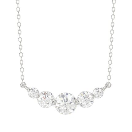 14K WHITE GOLD 2.00CT ROUND DIAMOND LADIES NECKLACE