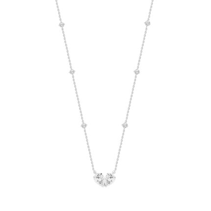 14K WHITE GOLD 2.00CT ROUND/PEAR DIAMOND LADIES NECKLACE