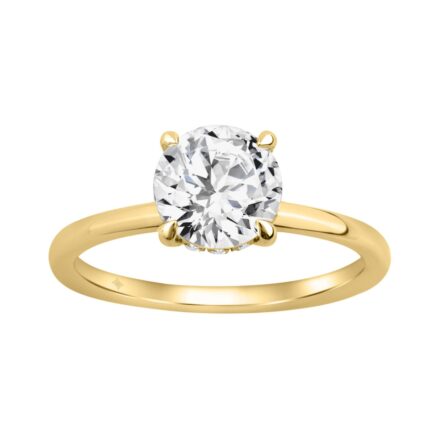 14K YELLOW GOLD 1 5/8CT ROUND DIAMOND LADIES RING
