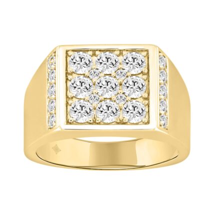 14K YELLOW GOLD 1 3/4CT ROUND DIAMOND MEN'S RING