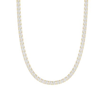 14K Yellow Gold 6.00Ct Round Diamond Tennis Necklace For Women Classic Fine Jewelry (Color F-G -Clarity Vs1/Vs2)