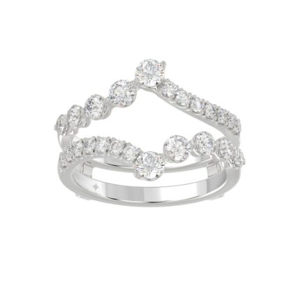 14K WHITE GOLD 1.00CT ROUND DIAMOND LADIES WRAP RING